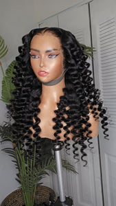 CURLY GODDESS (180% density 13×6 Hd lace Frontal Factory made Styled Wig)